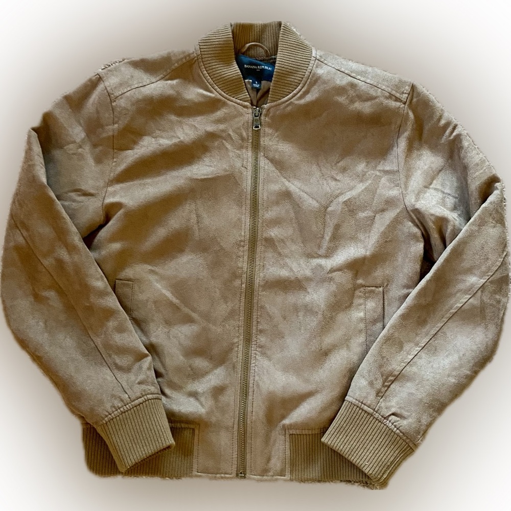 Banana Republic Vegan Suede Bomber Jacket